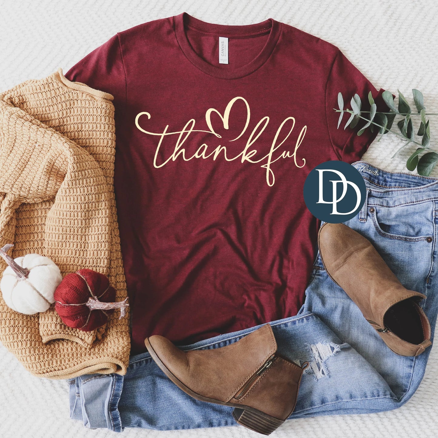 Thankful (cream screen print)