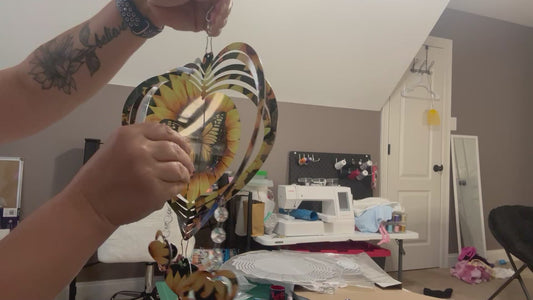 Heart Sunflower windspinner